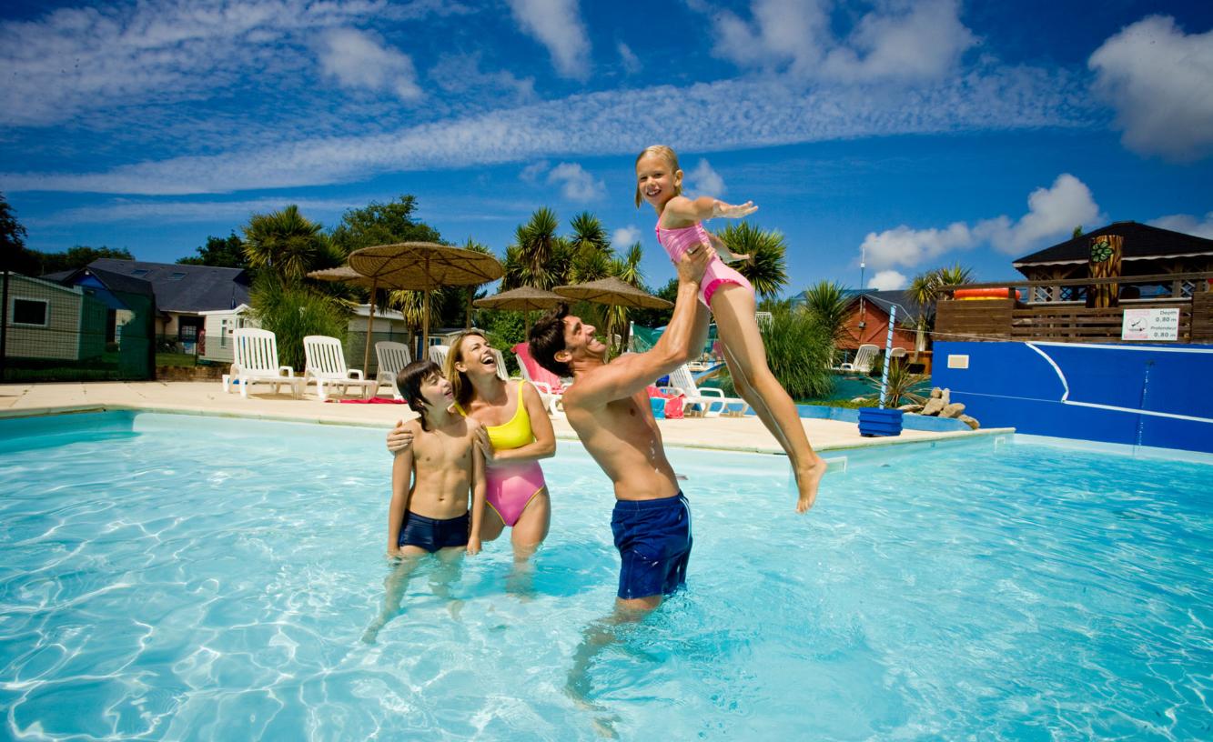 Domaine de Kerlann campsite pool, Brittany