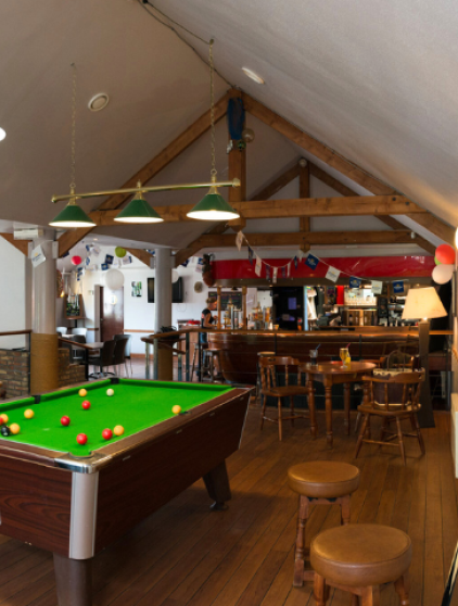 Kerlann pool table in bar